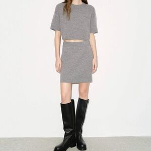 MO&CO WOOL BLEND SKIRT AND TOP SET